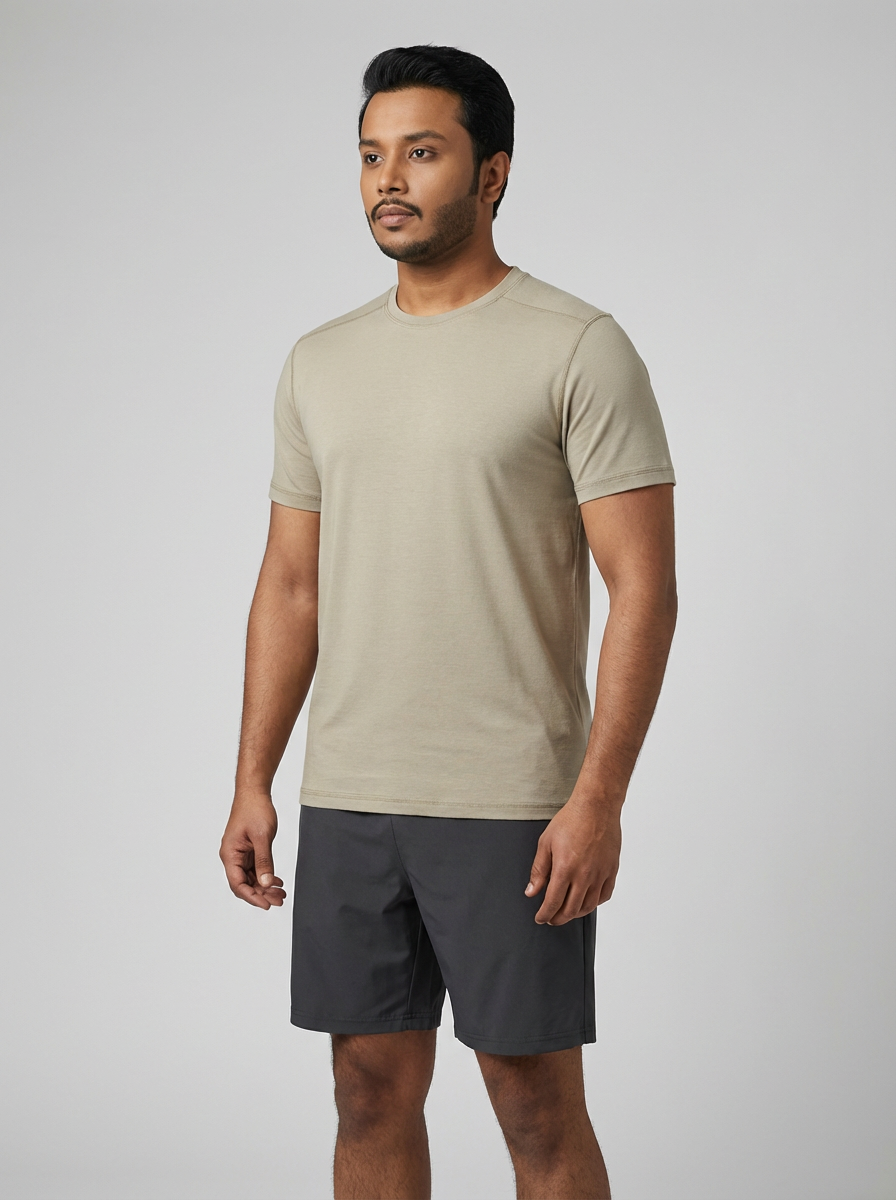 Muscle Fit Essential T-Shirt Beige