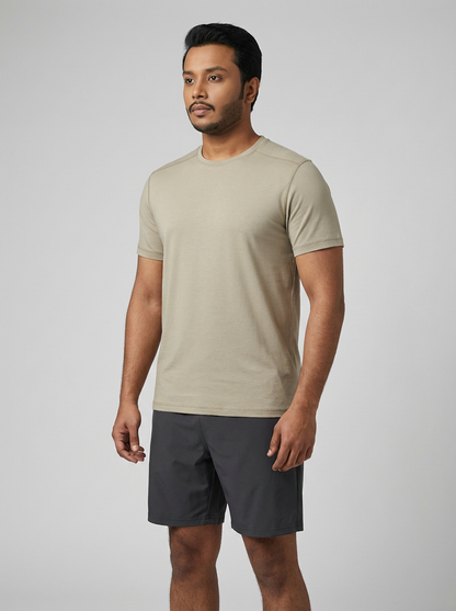 Muscle Fit Essential T-Shirt Beige