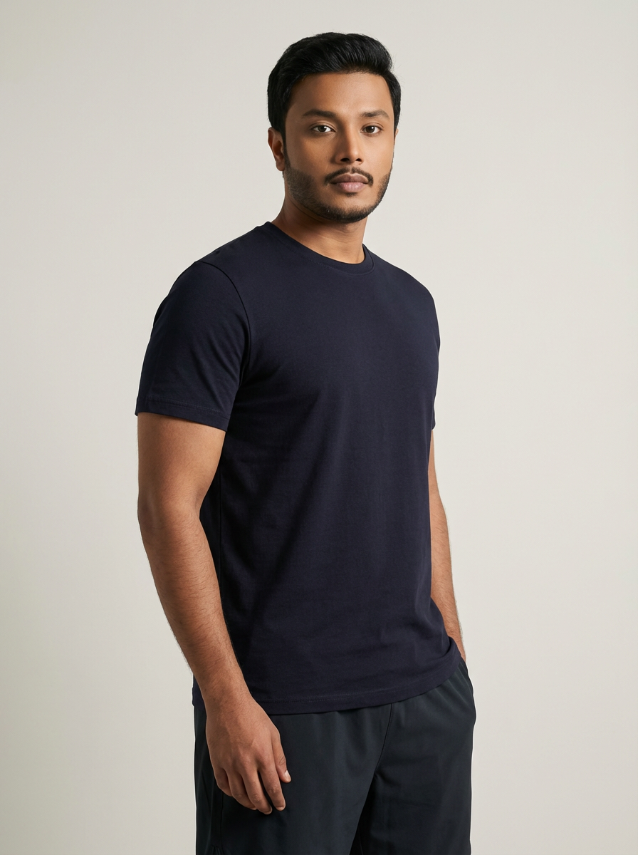 Muscle Fit Essential T-Shirt Navy Blue