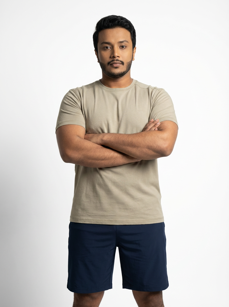 Muscle Fit Essential T-Shirt Beige