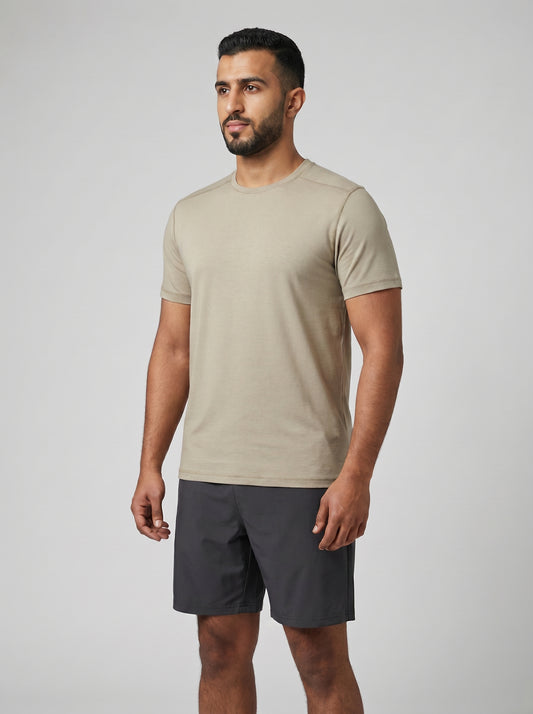 Muscle Fit Essential T-Shirt Beige
