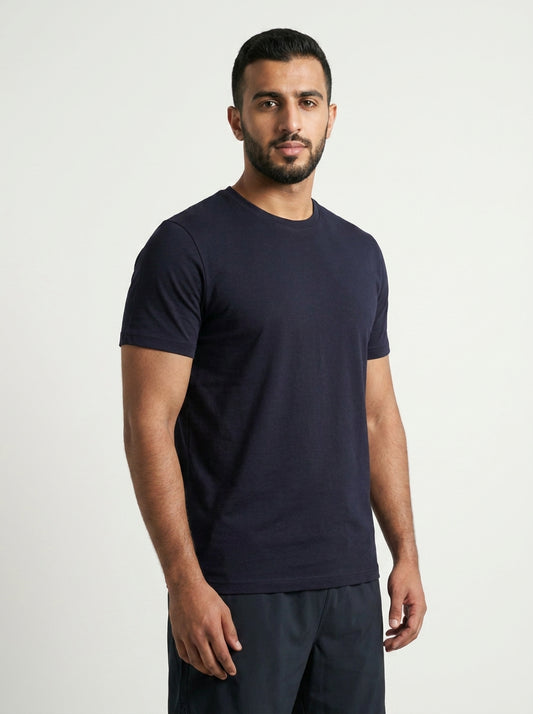 Muscle Fit Essential T-Shirt Navy Blue