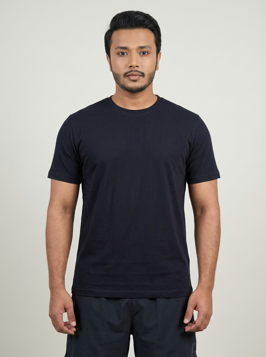 Muscle Fit Essential T-Shirt Navy Blue