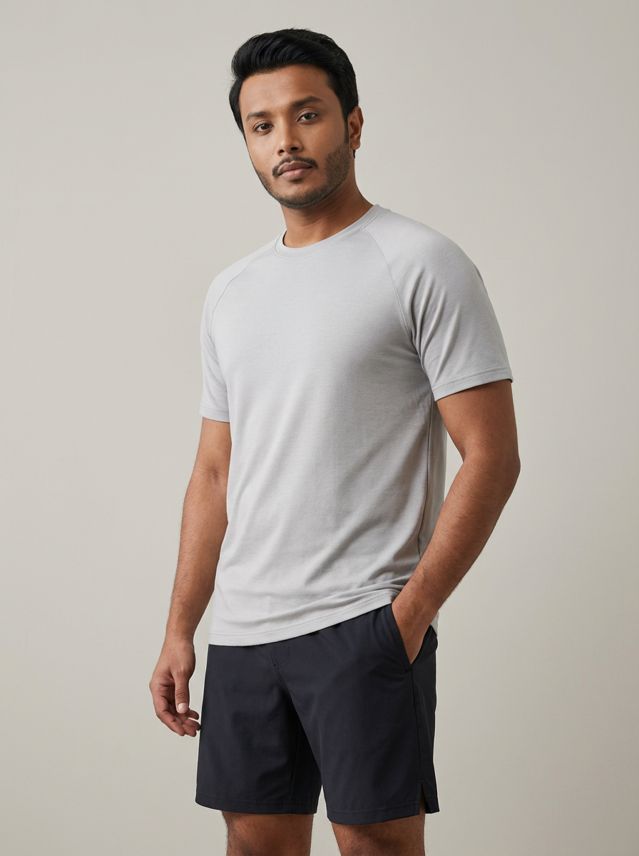 Muscle Fit Essential T-Shirt Light Grey