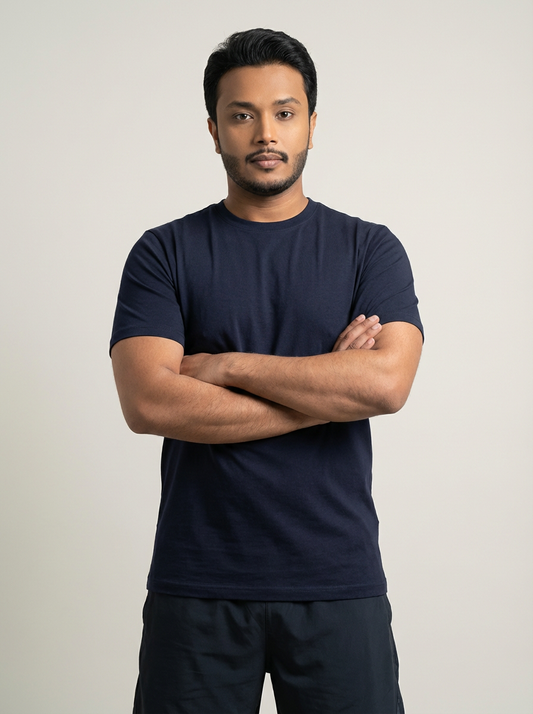 Muscle Fit Essential T-Shirt Navy Blue